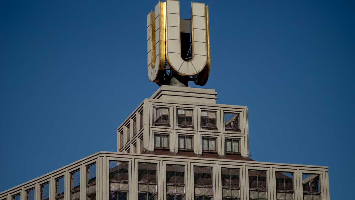 The iconic Dortmund U-Tower in Germany stands tall under a clear blue sky, highlighting its unique architecture.